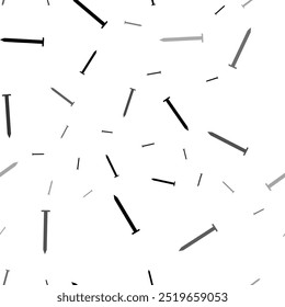 Seamless vector pattern with metal nail symbols, creating a creative monochrome background with rotated elements. Vector illustration on white background