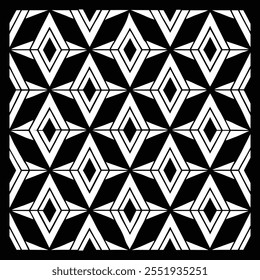 Seamless Vector Pattern for Minimalist Black and White Textile Prints - Perfect for Wallpaper, Home Decoration, Fashion, and Pillow Design.