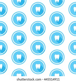 Seamless vector pattern. Modern background for a dentist or dental clinic created with flat icons. Fresh blue color.