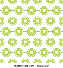 Seamless vector pattern. Modern background for a dentist or dental clinic. Light green color.