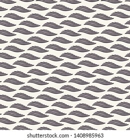 Seamless vector pattern. Modern geometric waves. Hand drawn horizontal lines. Repeating art stripes background. Abstract ornamental water flow. Trendy surface design textile, all over print, wallpaper