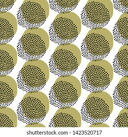 Seamless Vector Pattern. Modern Geometric Hand Drawn Seed Circle. Repeating Abstract Spotty Background. Organic Polka Dot Textured Shape. Minimalist Surface Design Textile, All Over Print Wallpaper
