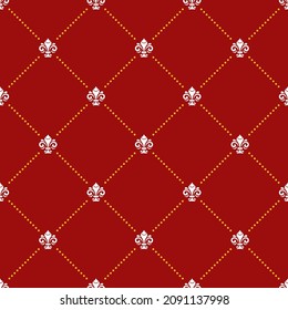 Patrón vectorial sin cable. Ornamento geométrico moderno con lirios reales blancos. Fondo clásico vintage