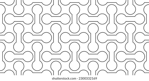 Seamless vector pattern. Modern stylish texture. Repeating black and white outline shapes