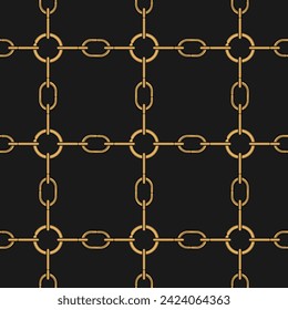 
Seamless vector pattern. Modern stylish texture. Geometric linear ornament of golden chains for interior decoration and prints on fabrics, wallpaper, packaging and walls