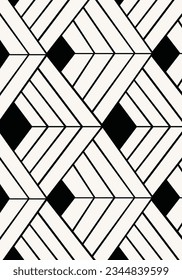 Seamless vector pattern, modern texture with black and white mesh, repeating geometric triangle grid, minimalistic geometric graphic design.