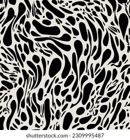 Seamless vector pattern. Monochromatic organic shapes. Elegant structure of natural cells resembling fingerprints. Hand-drawn abstract background.