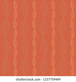 Seamless vector pattern with a motif of leaves