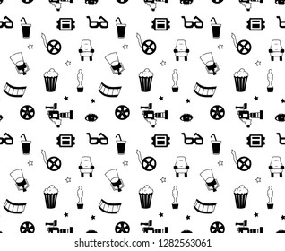 Seamless vector pattern with movie elements