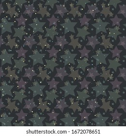 seamless vector pattern with multi- colored translucent stars in pastel colors on a gray background. for wrapping paper, napkins, fabric, Wallpaper