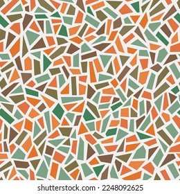 Seamless vector pattern. Multicolor broken vessel mosaic, tiles.