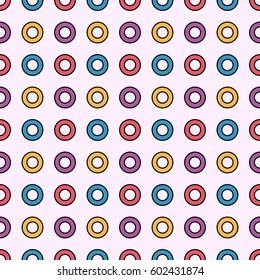 Seamless vector pattern with multicolored rings