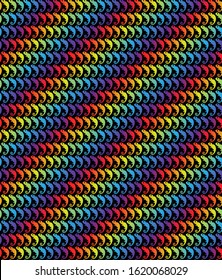Seamless vector pattern with multicolored silouhettes of chameleons at black background. Great decorative colorful backdrop for any design purposes. Trendy style illustration with vibrant colors.