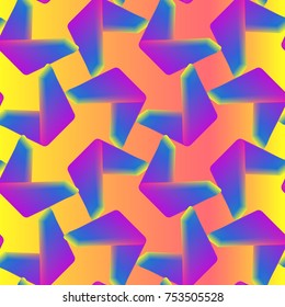 Seamless vector pattern with multicolored vibrant shapes. Geometric endless background.