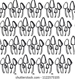 Seamless vector pattern with mushrooms.