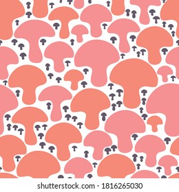 Seamless vector pattern with mushrooms