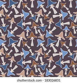 Seamless vector pattern with mushrooms