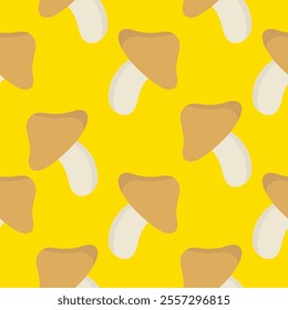 Seamless vector pattern with mushrooms. mushroom seamless pattern flat design vector illustration. Cute illustration for fabric, textile, cloth, wear, wallpaper