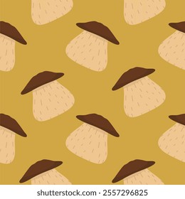 Seamless vector pattern with mushrooms. mushroom seamless pattern flat design vector illustration. Cute illustration for fabric, textile, cloth, wear, wallpaper