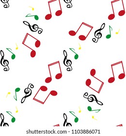 Seamless vector pattern with music notes.