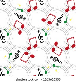 Seamless vector pattern with music notes.