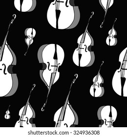 Seamless vector pattern with musical instruments