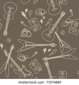Seamless vector pattern with musical instruments