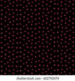Seamless vector pattern with natural floral design on a black backdrop. Perfect design in red and neutral colors for wrapping paper, repeating elements, vintage design, notebook cover.