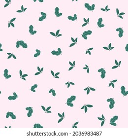 Seamless vector pattern nature leaves suitable for print on textile, fabric, wallpaper, clothes, and also Wedding, birthday, Greeting card, web background .Colourful illustration.