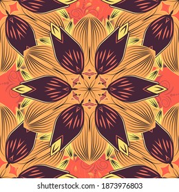 Seamless vector pattern. Nice fabric pattern. Floral background.