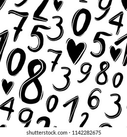 Seamless vector pattern with numbers.