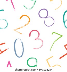 Seamless vector pattern with numbers. Vector design illustration.