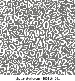 Seamless vector pattern with numbers on a gray background