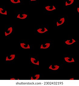 seamless vector pattern of numerous eyes in red and black shades for prints on fabrics, packaging, and for decorating interiors and scenes