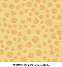 Seamless vector pattern with oatmeal cookies on a beige background. Texture for packaging oatmeal cookies, menu design for confectionery, bakery, cafe. Print for apron, tablecloth, towel