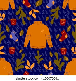 seamless vector pattern on autumn theme