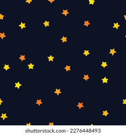 A seamless vector pattern on a dark blue background with bright yellow stars. A great pattern for children's products. 