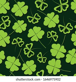  Seamless vector pattern on a St. Patrick's day with clovers