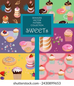 seamless vector pattern on the theme Sweets