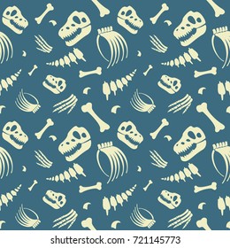 Seamless Vector Pattern On A Theme Of Dinosaur Bones
