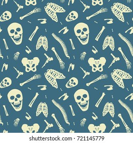Seamless vector pattern on a theme of skeleton

