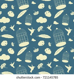 Seamless vector pattern on a theme of the free bird

