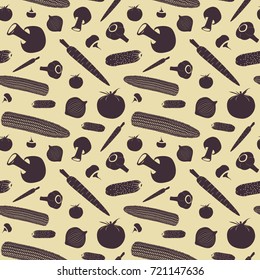 Seamless vector pattern on a theme of vegetables
