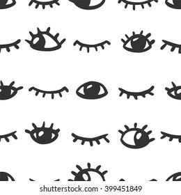Seamless vector pattern - open and closed eyes svg