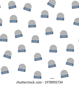 Seamless vector pattern with opened tin full of fish. Perfect for wallpaper, background, wrapping paper, textile or fabric.