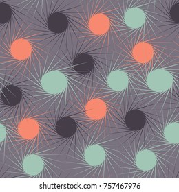 Seamless vector pattern. Orange, green, brown, isolated on gray background
