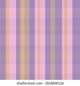 Seamless vector pattern in orange and lavender  buffalo plaid.Autumn classic linen print.Designs for fabric,textiles,social media,clothing,web,wrapping paper,packaging,scrapbooking,wallpaper