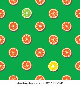 seamless vector pattern with orange and lime