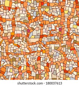 Seamless vector pattern of orange marble mosaic.