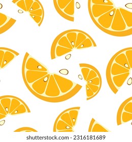 Seamless vector pattern with orange slices.